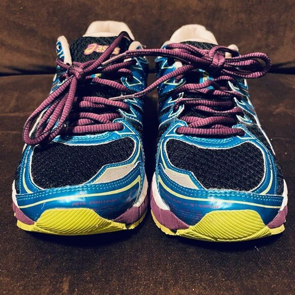 Mint condition ASICS GEL KAYANO 20 Black Blue Purple Lime 9 US Womens Medium - Picture 5 of 16